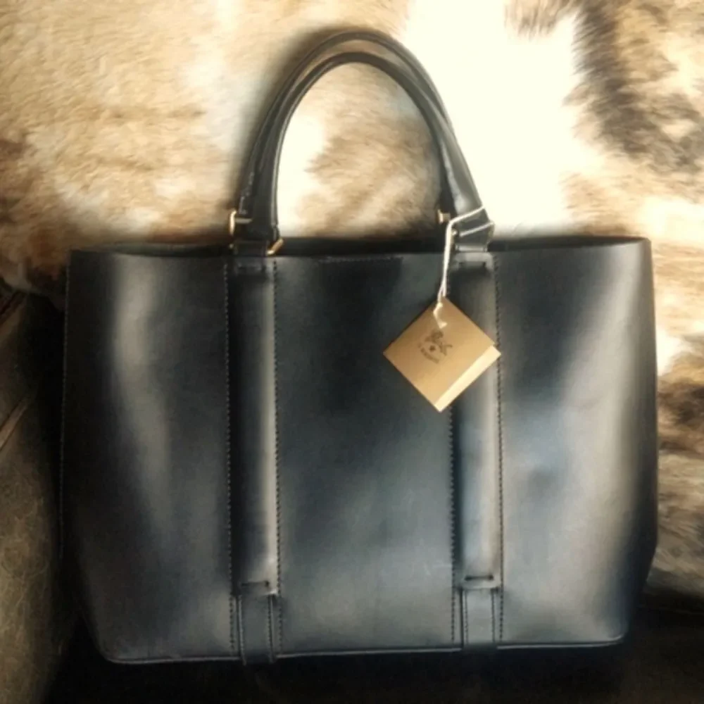 IL BISONTE Rare Italian Leather Satchel/ Tote Bag